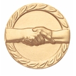 7/8" Stamped Medal Insert (Handshake w/Laurel Border)